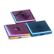 Fashion new 91mm square gradient color 20 sticks of metal cigarette case